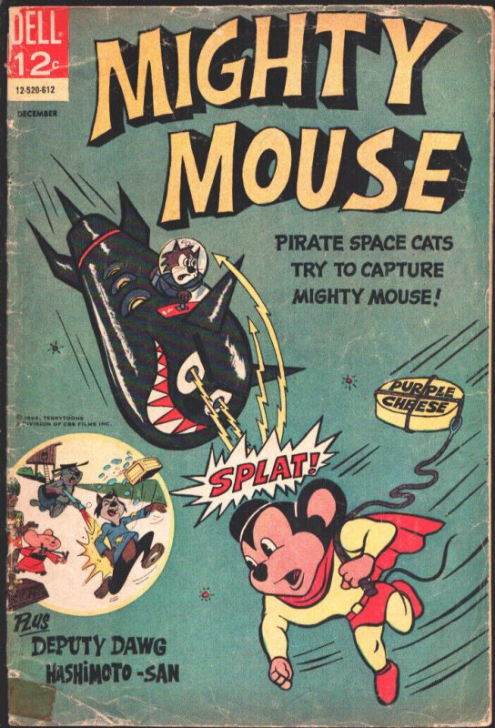 Mighty Mouse #169 (Dell Comics, 1966), raw comic book in VG condition — front cover