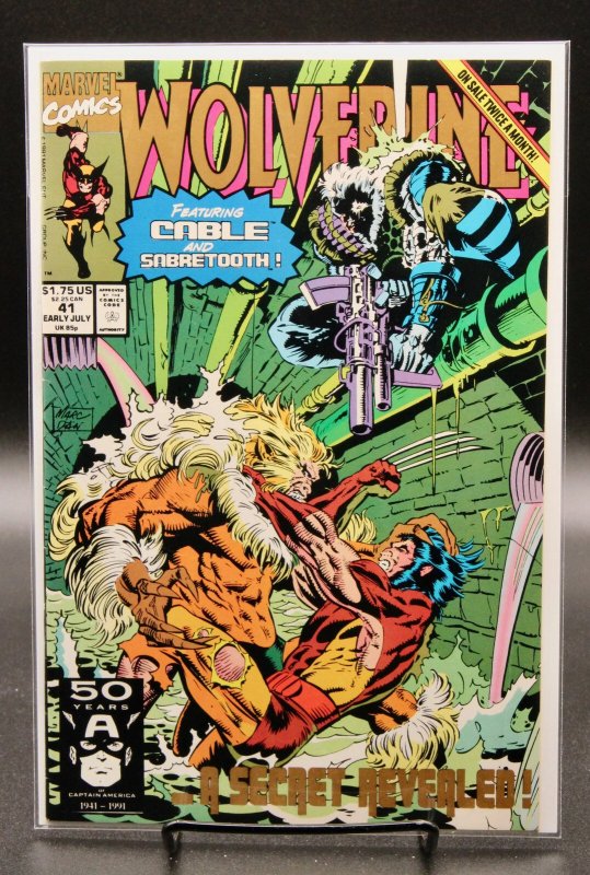 Wolverine #41 (Marvel Comics, 1991), raw comic book in NM condition — front cover
