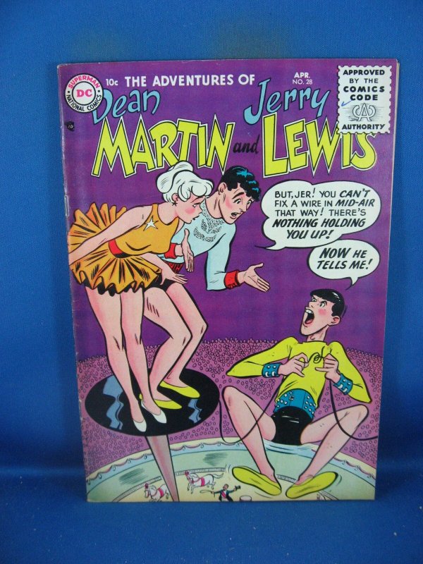 Adventures of Dean Martin and Jerry Lewis #28 (DC Comics, 1956), raw comic book in VF condition — front cover