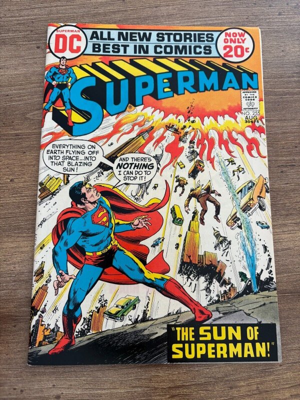 Superman #255 (DC Comics), raw comic book in NM- condition — front cover