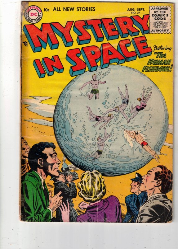 Mystery in Space #27 (DC Comics, 1955), raw, ungraded comic book — front cover