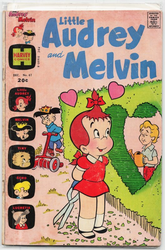 Little Audrey and Melvin #61 (Harvey Comics, 1973), raw, ungraded comic book — front cover