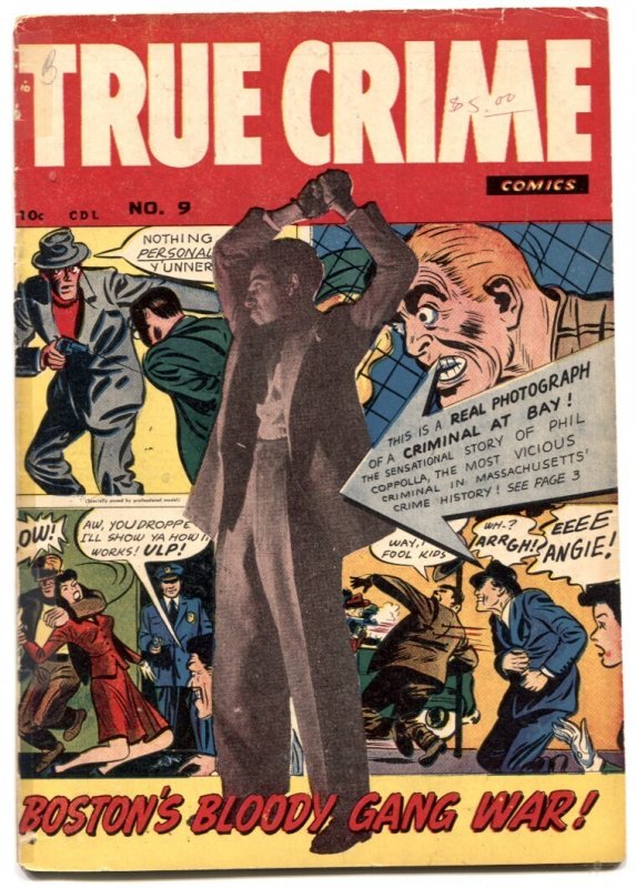 True Crime Vol. 2 #9 (1949), raw comic book in VG condition — front cover