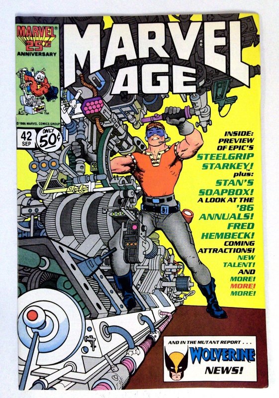 Marvel Age #42 (Marvel Comics, 1986), raw comic book in NM- condition — front cover