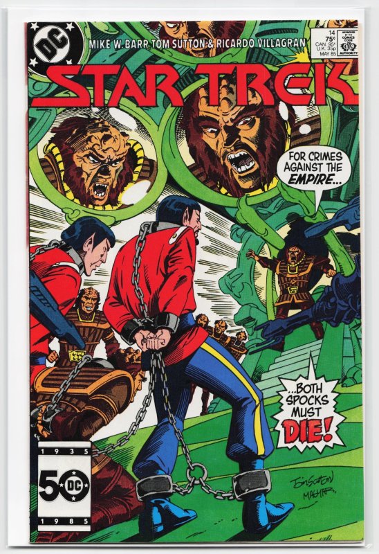 Star Trek #14 (DC Comics, 1985), raw, ungraded comic book — front cover