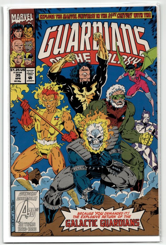 Guardians of the Galaxy #35 (Marvel Comics, 1993), raw, ungraded comic book — front cover
