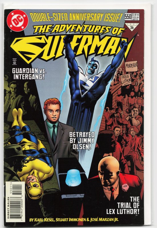 Adventures of Superman #550 (DC Comics, 1997), raw, ungraded comic book — front cover