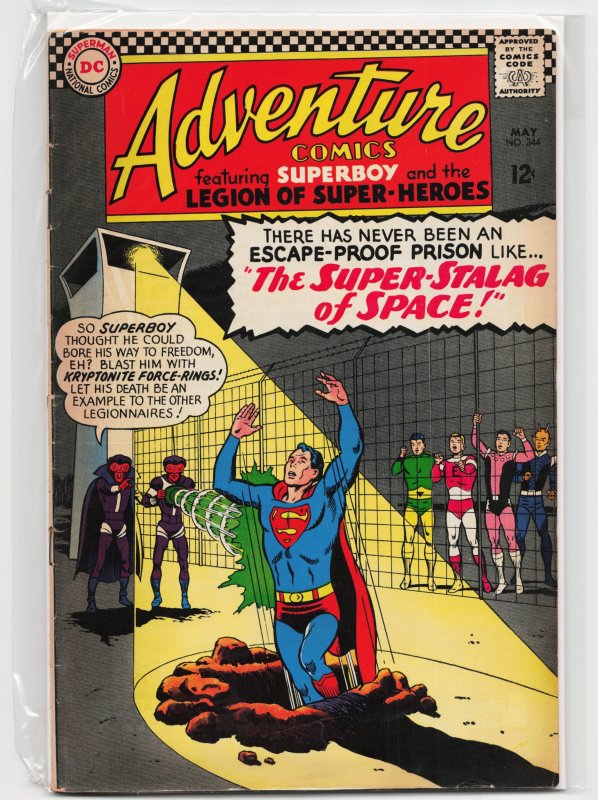Adventure Comics #344 (DC Comics, 1966), raw, ungraded comic book — front cover