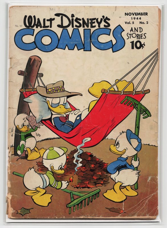 Walt Disney's Comics and Stories #50 (Dell, 1944), raw, ungraded comic book — front cover