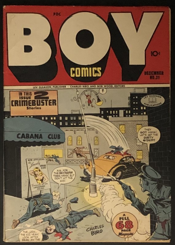 Boy Comics #31 (1946), raw comic book in FN+ condition — front cover