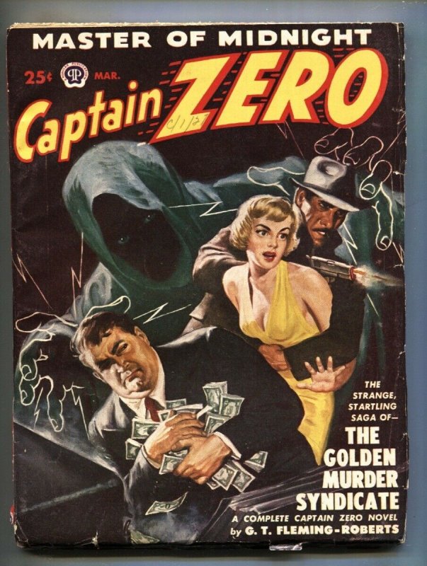 Captain Zero 1950 March-Hero Pulp-Headlights-LAST Issue (1950), raw, ungraded comic book — front cover