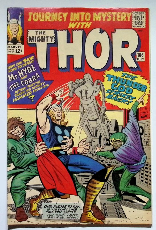 Journey into Mystery #106 (Marvel Comics, 1964), raw, ungraded comic book — front cover