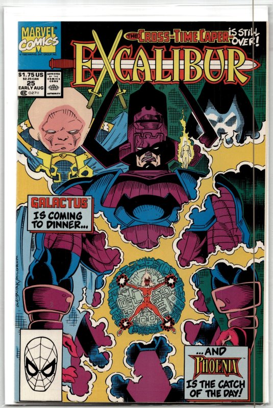 Excalibur #25 (Marvel Comics, 1990), raw, ungraded comic book — front cover