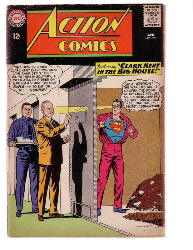 Action Comics #323 (DC Comics, 1965), raw comic book in VG condition — front cover
