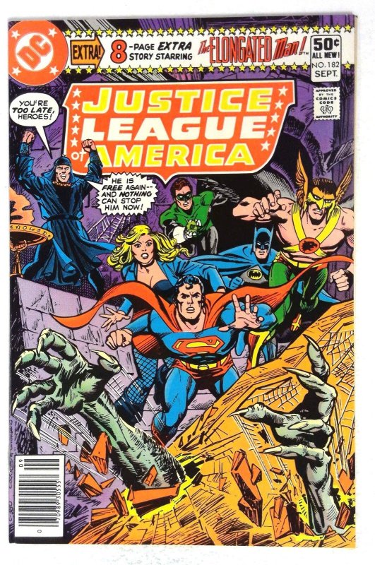 Justice League of America #182 (DC Comics, 1980), raw comic book in NM- condition — front cover