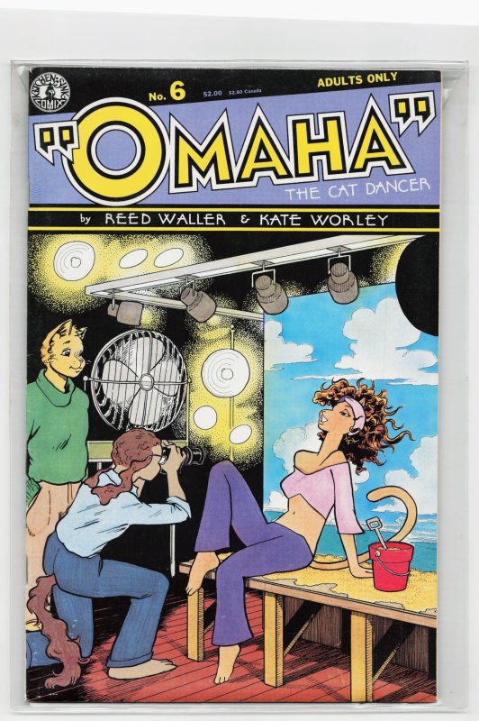 Omaha the Cat Dancer #6 (Kitchen Sink Press, 1987), raw, ungraded comic book — front cover