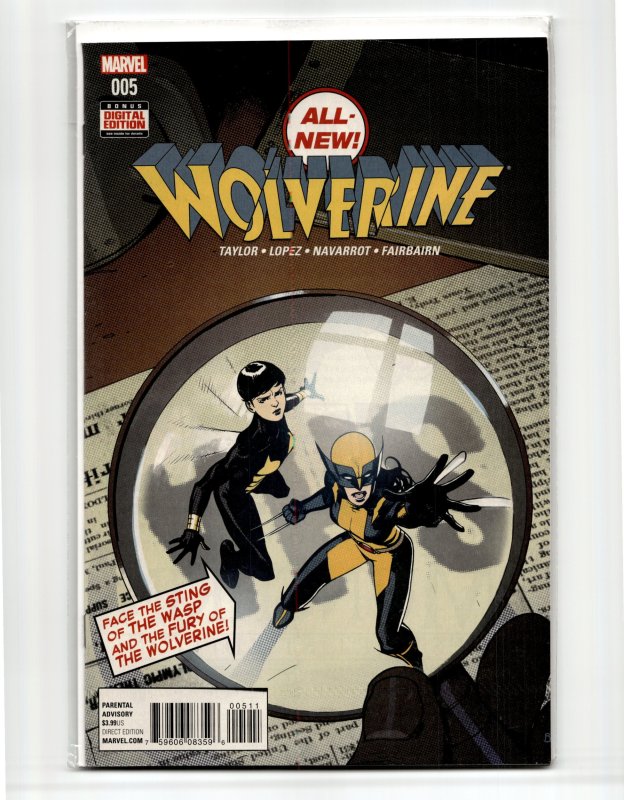 All-New Wolverine #5 (Marvel Comics, 2016), raw, ungraded comic book — front cover