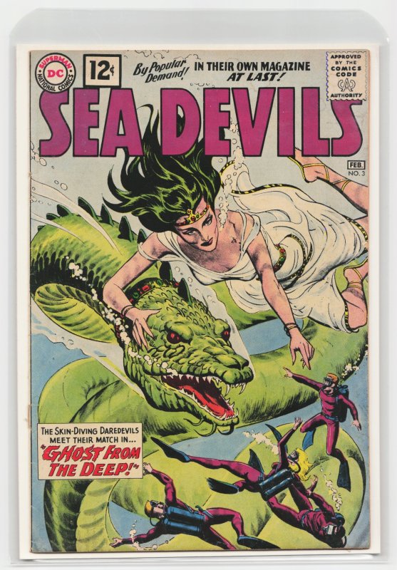 Sea Devils #3 (DC Comics, 1962), raw, ungraded comic book — front cover