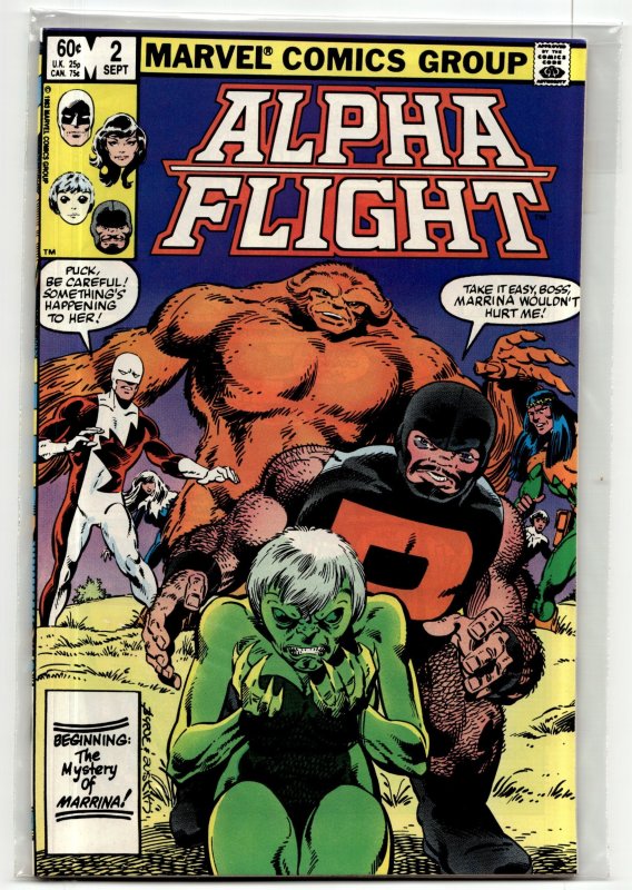 Alpha Flight #2 (Marvel Comics, 1983), raw, ungraded comic book — front cover