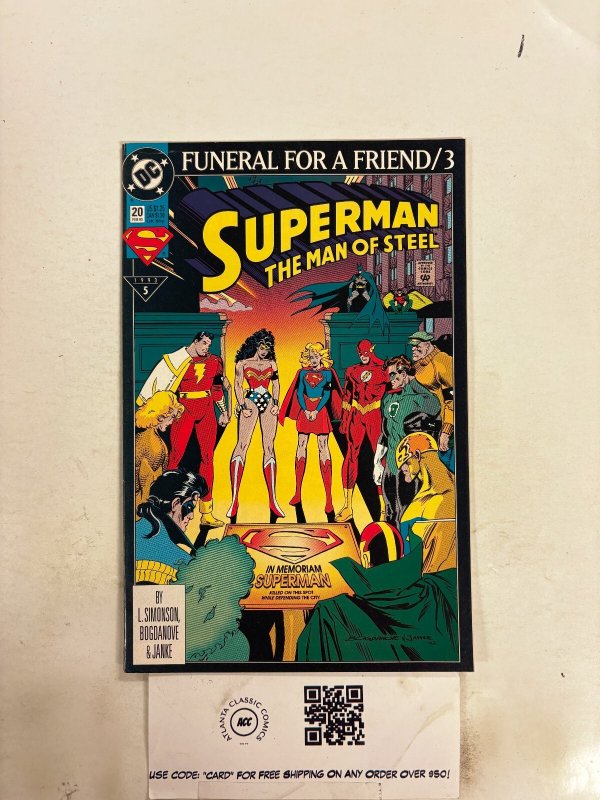 Superman the Man of Steel #20 (DC Comics, 1993), raw comic book in NM condition — front cover