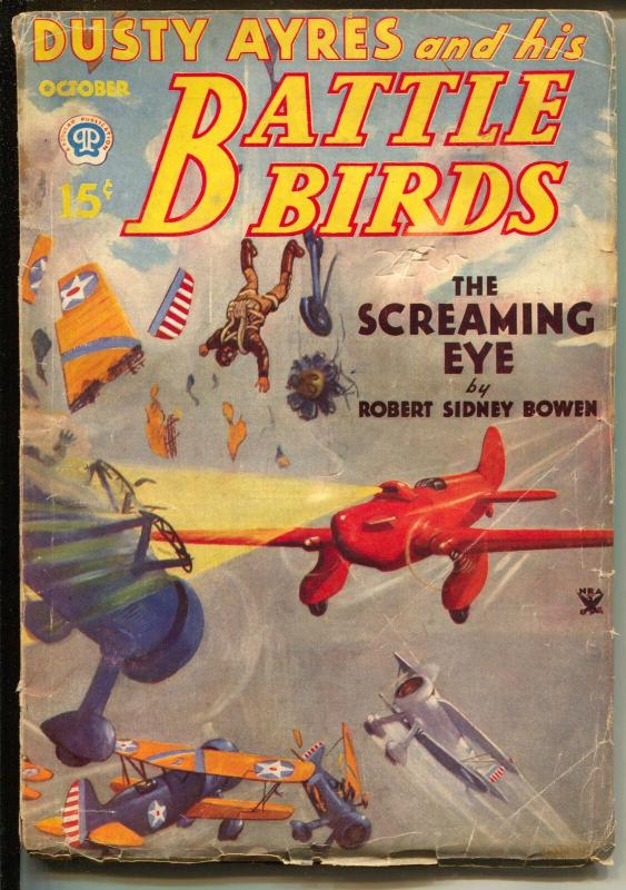Dusty Ayres and His Battle Birds 10/1934-fantasy air war Pulp Hero-VG, raw comic book in VG condition — front cover