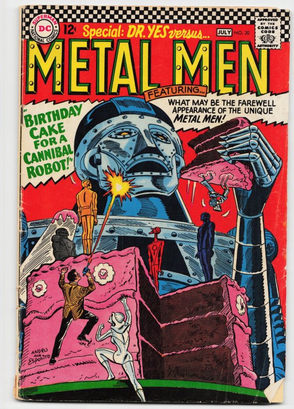 Metal Men #20 (DC Comics, 1966), raw, ungraded comic book — front cover