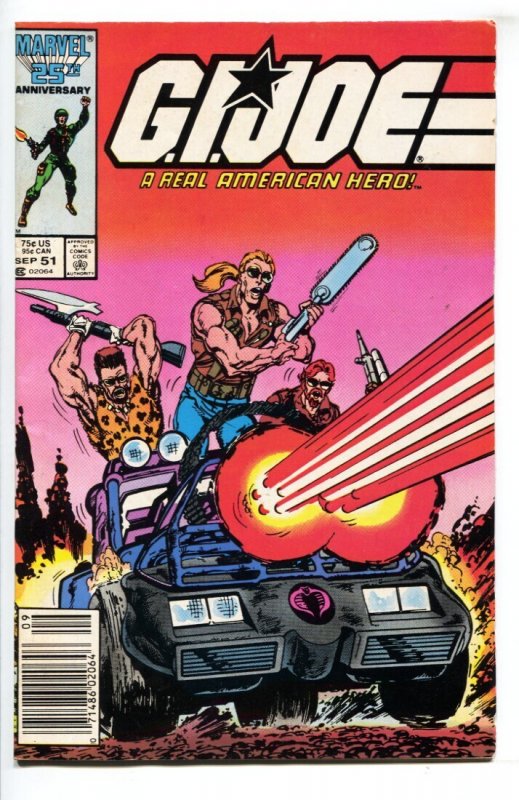 G.I. Joe #51 (Marvel Comics, 1986), raw comic book in VG/FN condition — front cover