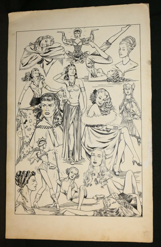 Beautiful Women Through the Ages Golden Age Large Art by Unknown Artist, raw, ungraded comic book — front cover