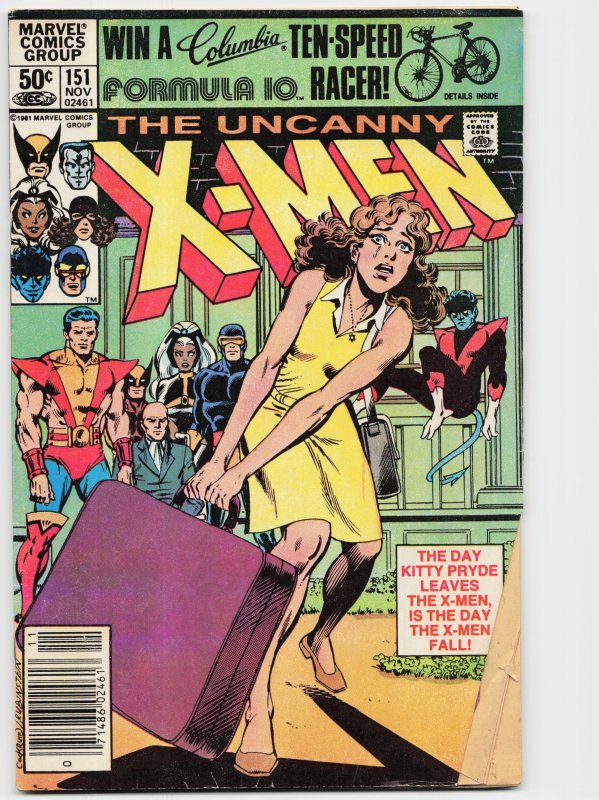The Uncanny X-Men #151 (Marvel Comics, 1981), raw, ungraded comic book — front cover