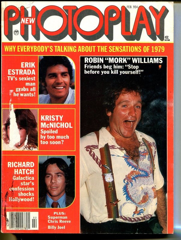 MAG: Photoplay 2/1979-Macfadden-Robin Williams-Erik Estrada-Superman-G, raw, ungraded comic book — front cover