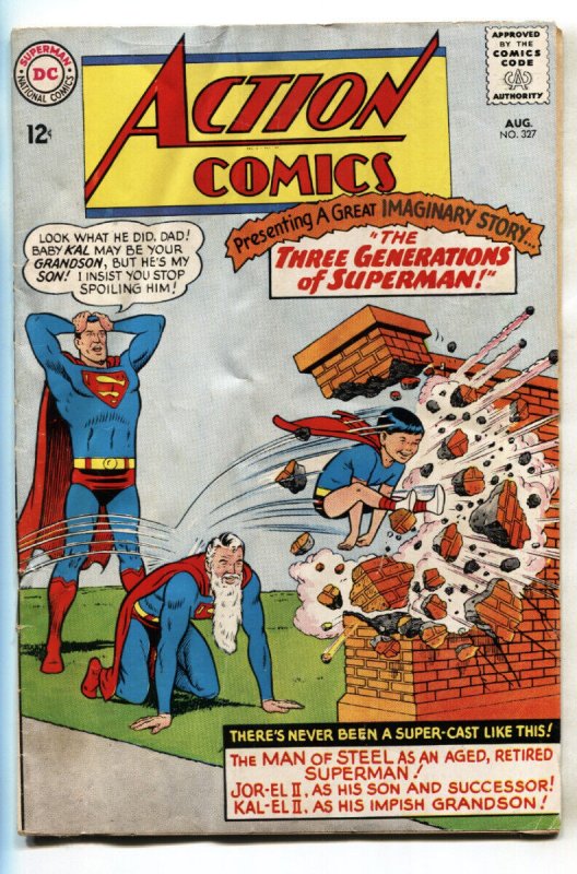 Action Comics #327 (DC Comics, 1965), raw, ungraded comic book — front cover