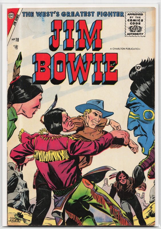 Jim Bowie #18 (1957), raw, ungraded comic book — front cover