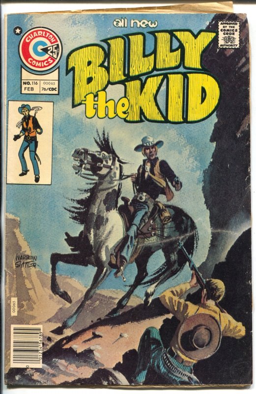 Billy the Kid #116 (Charlton Comics, 1976), raw comic book in VG condition — front cover