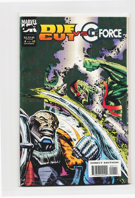 Die-Cut vs. G-Force #1 (Image Comics, 1993), raw, ungraded comic book — front cover