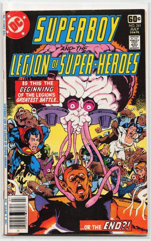Superboy and the Legion of Super-Heroes #241 (DC Comics, 1978), raw, ungraded comic book — front cover