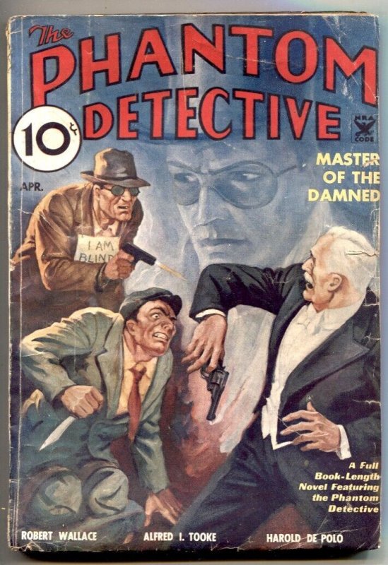 Phantom Detective Pulp 4/1935- Master of the Damned, raw, ungraded comic book — front cover
