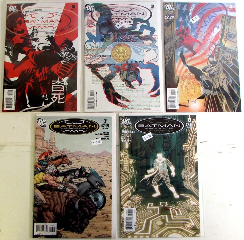 Batman Incorporated Lot of 5 #2, 3, 4, 7, 8 (2011) DC 1st Print Comic Books (DC Comics, 2011), raw, ungraded comic book — front cover