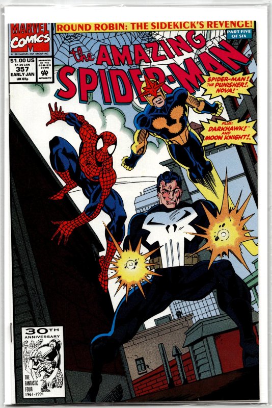 The Amazing Spider-Man #357 (Marvel Comics, 1992), raw, ungraded comic book — front cover