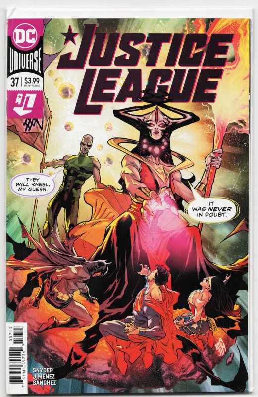 Justice League #37 (DC Comics, 2020), raw, ungraded comic book — front cover