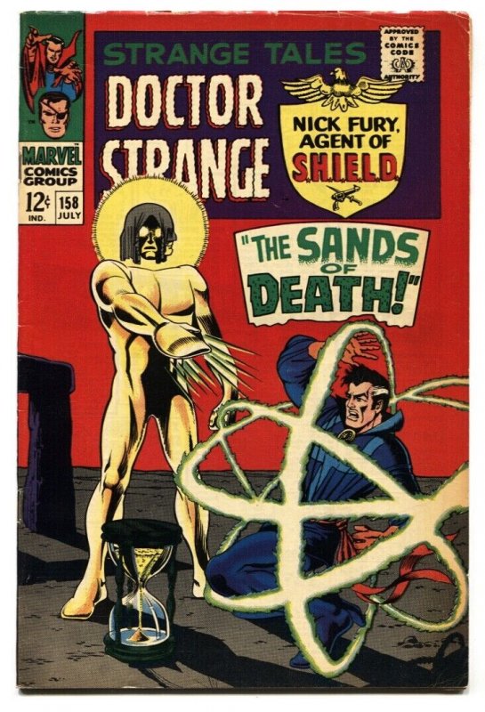 Strange Tales #158 (Marvel Comics, 1967), raw comic book in FN- condition — front cover