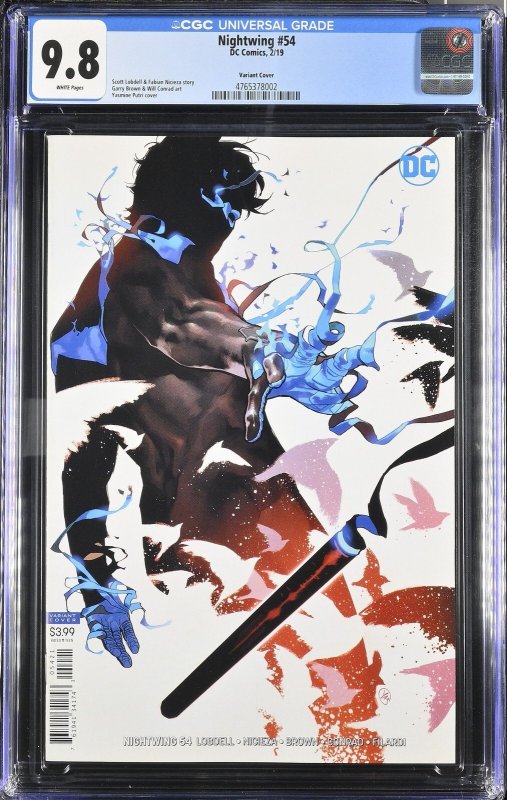 Nightwing #54 (DC Comics, 2019), CGC 9.8 graded comic book, Universal Blue label — front cover in its holder