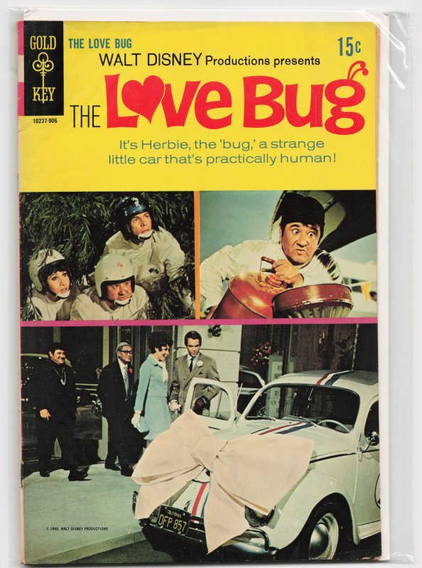 Walt Disney Productions Presents the Love Bug (1969) Herbie the Love Bug (Gold Key, 1969), raw, ungraded comic book — front cover