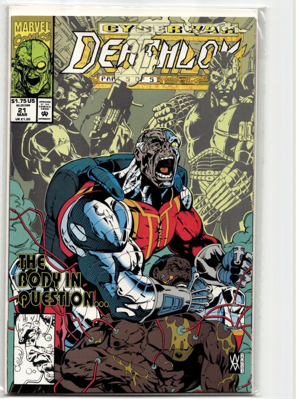 Deathlok #21 (Marvel Comics, 1993), raw, ungraded comic book — front cover