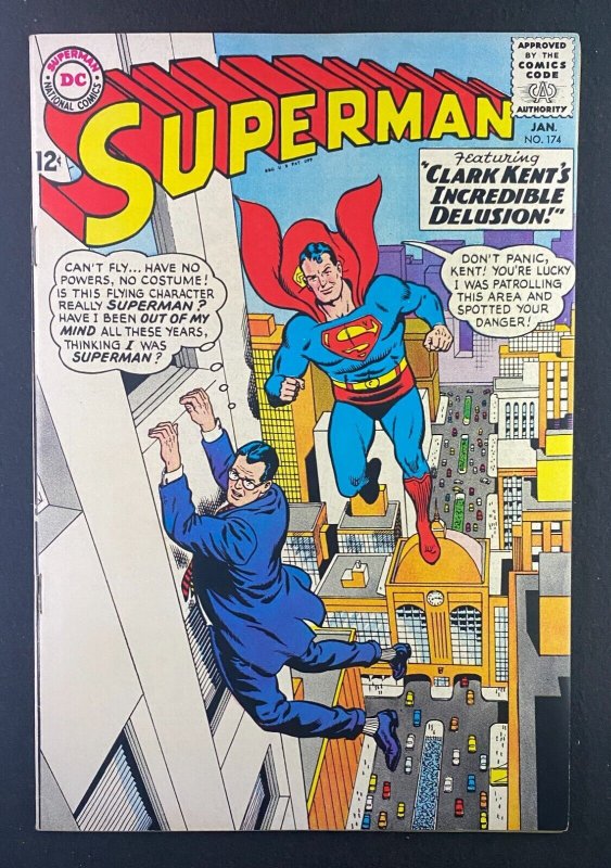 Superman #174 (DC Comics, 1939), raw comic book in VF+ 8.5 condition — front cover