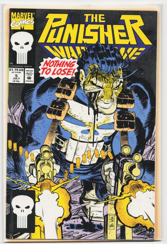 The Punisher: War Zone #5 (Marvel Comics, 1992), raw, ungraded comic book — front cover