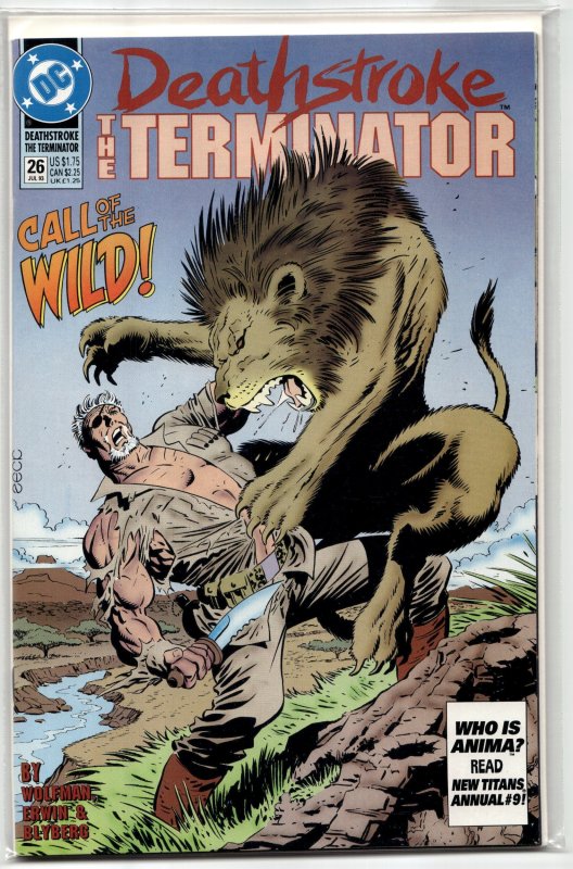 Deathstroke the Terminator #26 (DC Comics, 1993), raw, ungraded comic book — front cover