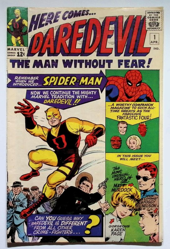 Daredevil #1 (Marvel Comics, 1964), raw, ungraded comic book — front cover