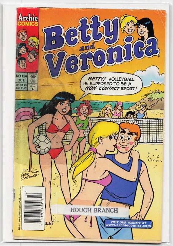 Betty and Veronica #128 (Archie Comics, 1998), raw, ungraded comic book — front cover