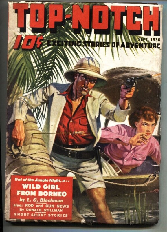 Pulp: Top-Notch Pulp // Sept 1936 // S & S // Rare // Jungle Babe (1936), raw, ungraded comic book — front cover