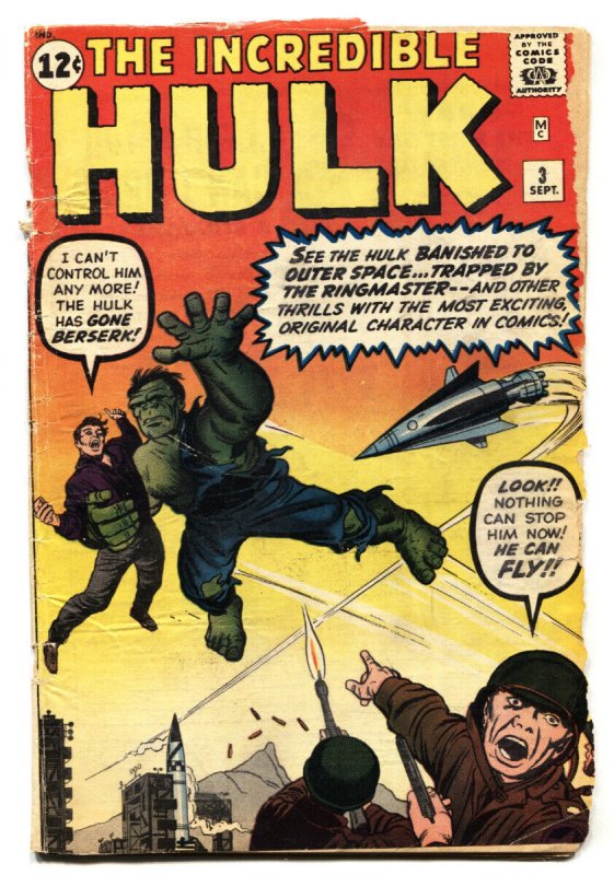 Incredible Hulk #3 (Marvel Comics), raw, ungraded comic book — front cover